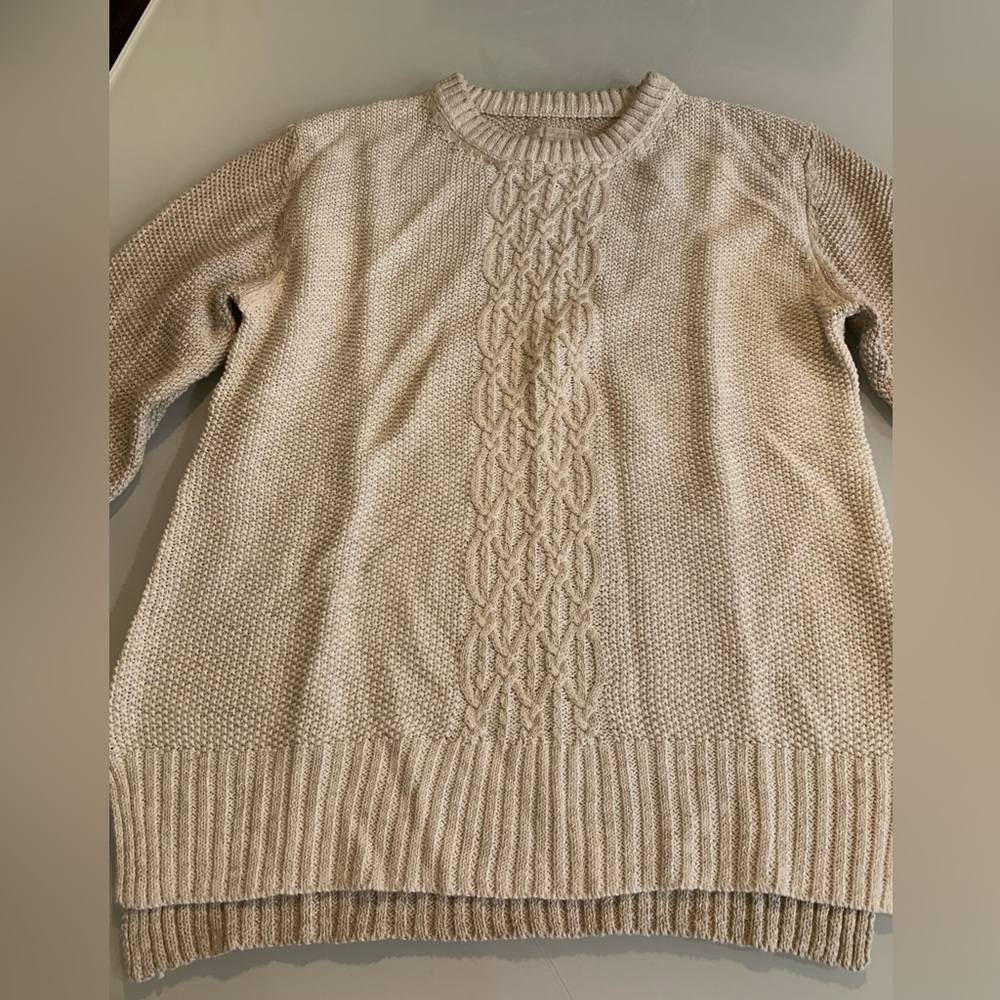 True Religion Crew Neck Cream/oatmeal Sweater